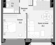 1-комнатная квартира площадью 53.74 кв.м, 1-я Ямская, 8 | цена 16 570 000 руб. | www.metrprice.ru