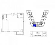 2-комнатная квартира площадью 74 кв.м, Шеногина ул., 1 | цена 24 323 800 руб. | www.metrprice.ru