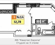 1-комнатная квартира площадью 32.78 кв.м, микрорайон Салтыковка, корп.11-2 | цена 3 245 220 руб. | www.metrprice.ru