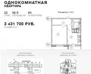 1-комнатная квартира площадью 36.9 кв.м в ЖК "Изумрудные Холмы", Космонавтов б-р, 1 | цена 3 431 700 руб. | www.metrprice.ru