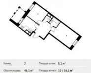 2-комнатная квартира площадью 46.1 кв.м, Софийская ул, 21 | цена 3 995 432 руб. | www.metrprice.ru