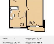 1-комнатная квартира площадью 38.5 кв.м,  | цена 3 574 730 руб. | www.metrprice.ru