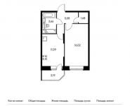 1-комнатная квартира площадью 39.1 кв.м,  | цена 3 597 200 руб. | www.metrprice.ru