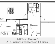 2-комнатная квартира площадью 61.46 кв.м, 2-я Муравская, корп.8 | цена 7 129 975 руб. | www.metrprice.ru