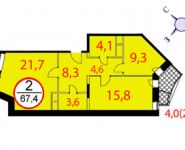 2-комнатная квартира площадью 67 кв.м, Фасадная ул., 2 | цена 5 392 000 руб. | www.metrprice.ru