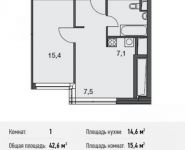 1-комнатная квартира площадью 42.6 кв.м, Докучаев пер., 2 | цена 12 907 800 руб. | www.metrprice.ru