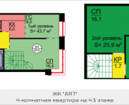 4-комнатная квартира площадью 69.6 кв.м, Авангардная, корп.5 | цена 7 864 800 руб. | www.metrprice.ru