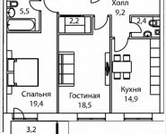 2-комнатная квартира площадью 74 кв.м, Шелепихинская набережная, влд 34, корп.3 | цена 24 656 000 руб. | www.metrprice.ru