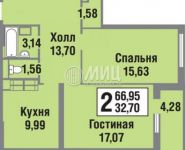 2-комнатная квартира площадью 67 кв.м,  | цена 8 300 000 руб. | www.metrprice.ru