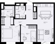 3-комнатная квартира площадью 62.2 кв.м, улица Ситникова, 8 | цена 15 755 260 руб. | www.metrprice.ru