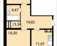 2-комнатная квартира площадью 61.7 кв.м, Широкая улица, 17 | цена 4 591 035 руб. | www.metrprice.ru