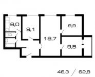 3-комнатная квартира площадью 65 кв.м, Косинская улица, 20/17к2 | цена 7 700 000 руб. | www.metrprice.ru