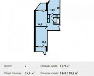 2-комнатная квартира площадью 65.4 кв.м,  | цена 6 761 200 руб. | www.metrprice.ru