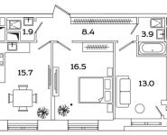 2-комнатная квартира площадью 59.4 кв.м, Рязанский проспект, д.влд 2 | цена 9 869 666 руб. | www.metrprice.ru