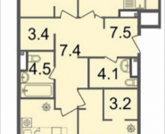 4-комнатная квартира площадью 113.7 кв.м, Серебрякова, 11-13, корп.3 | цена 16 702 530 руб. | www.metrprice.ru