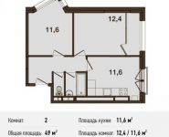 2-комнатная квартира площадью 49 кв.м, Ивановская ул., 1 | цена 4 263 000 руб. | www.metrprice.ru