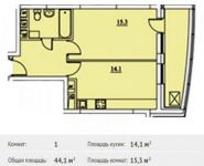 1-комнатная квартира площадью 44.1 кв.м, Хлебозаводская ул., 28 | цена 2 982 042 руб. | www.metrprice.ru