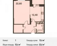 1-комнатная квартира площадью 52 кв.м, Юбилейный пр-т, 44 | цена 6 570 960 руб. | www.metrprice.ru