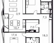 3-комнатная квартира площадью 141.2 кв.м в МФК "Balchug Residence", Садовническая, к5вл31, корп.2 | цена 79 265 410 руб. | www.metrprice.ru