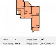 2-комнатная квартира площадью 52.3 кв.м, Покровская улица, 16 | цена 5 588 260 руб. | www.metrprice.ru