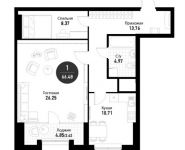 1-комнатная квартира площадью 66.5 кв.м, ул Поляны, д. 5 | цена 9 262 828 руб. | www.metrprice.ru