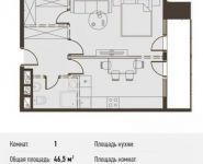 1-комнатная квартира площадью 46.5 кв.м, Новодмитровская ул., 5А | цена 8 393 250 руб. | www.metrprice.ru