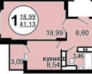 1-комнатная квартира площадью 41.1 кв.м, Московская ул., 52К25 | цена 3 500 000 руб. | www.metrprice.ru