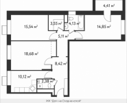 3-комнатная квартира площадью 84.99 кв.м, Фабрициуса | цена 16 556 052 руб. | www.metrprice.ru