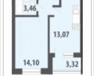 1-комнатная квартира площадью 36.23 кв.м, Цимлянская, 3, корп.1 | цена 4 583 095 руб. | www.metrprice.ru