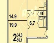 2-комнатная квартира площадью 61 кв.м, Новомарьинская ул., 18 | цена 10 150 000 руб. | www.metrprice.ru