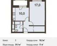 1-комнатная квартира площадью 39.9 кв.м, Волоколамское ш, 67 | цена 7 679 883 руб. | www.metrprice.ru