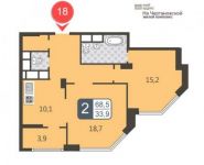 2-комнатная квартира площадью 68.5 кв.м в ЖК "Галактика",  | цена 10 370 000 руб. | www.metrprice.ru