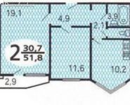 2-комнатная квартира площадью 50.1 кв.м, Вертолетчиков ул., 9К2 | цена 5 200 000 руб. | www.metrprice.ru