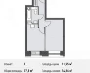 1-комнатная квартира площадью 37.1 кв.м, Донецкая ул., 30С1 | цена 5 025 347 руб. | www.metrprice.ru
