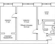 2-комнатная квартира площадью 43.5 кв.м, Бориса Галушкина ул., 21 | цена 8 300 000 руб. | www.metrprice.ru