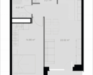 1-комнатная квартира площадью 45.6 кв.м, Береговой проезд, 5 | цена 10 533 600 руб. | www.metrprice.ru