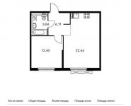 1-комнатная квартира площадью 44.99 кв.м, Складочная ул, 6 | цена 8 048 711 руб. | www.metrprice.ru