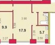 2-комнатная квартира площадью 45 кв.м, Краснодонская ул., 19к1 | цена 5 150 000 руб. | www.metrprice.ru