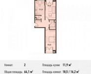 2-комнатная квартира площадью 64.1 кв.м, бульвар Яна Райниса, 6к1 | цена 12 037 339 руб. | www.metrprice.ru