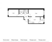 2-комнатная квартира площадью 53.8 кв.м, Ленинский проспект, 20 | цена 4 601 856 руб. | www.metrprice.ru