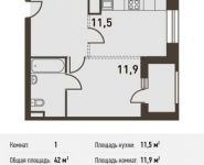 1-комнатная квартира площадью 42 кв.м, Головинское ш, 5 | цена 8 358 000 руб. | www.metrprice.ru