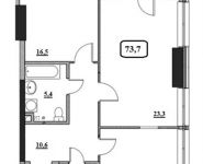 2-комнатная квартира площадью 73.7 кв.м,  | цена 10 755 571 руб. | www.metrprice.ru