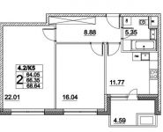 2-комнатная квартира площадью 68 кв.м, Лазоревый проезд, 3с2 | цена 12 494 333 руб. | www.metrprice.ru