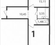 1-комнатная квартира площадью 47.4 кв.м в ЖК "Авентин", Железнодорожная, 33, корп.3 | цена 3 081 816 руб. | www.metrprice.ru