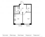 1-комнатная квартира площадью 34.4 кв.м,  | цена 4 874 480 руб. | www.metrprice.ru