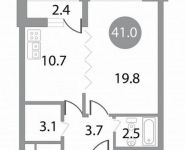 1-комнатная квартира площадью 41 кв.м, Кирова ул., 12К2 | цена 5 881 573 руб. | www.metrprice.ru