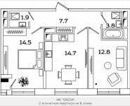 2-комнатная квартира площадью 55.4 кв.м, Рязанский проспект, 2, корп.М2 | цена 9 454 841 руб. | www.metrprice.ru