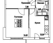 1-комнатная квартира площадью 37.52 кв.м, 2-я Муравская | цена 5 086 811 руб. | www.metrprice.ru