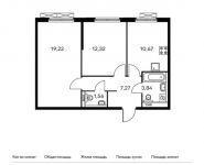 2-комнатная квартира площадью 54.88 кв.м, Складочная ул, 6 | цена 8 956 416 руб. | www.metrprice.ru