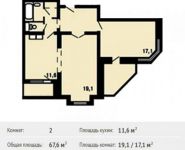 2-комнатная квартира площадью 67.6 кв.м,  | цена 4 993 600 руб. | www.metrprice.ru